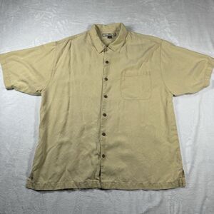 Tommy Bahama Camp Shirt Men's Extra Large Silk Short Sleeve Hawaiian Island‎